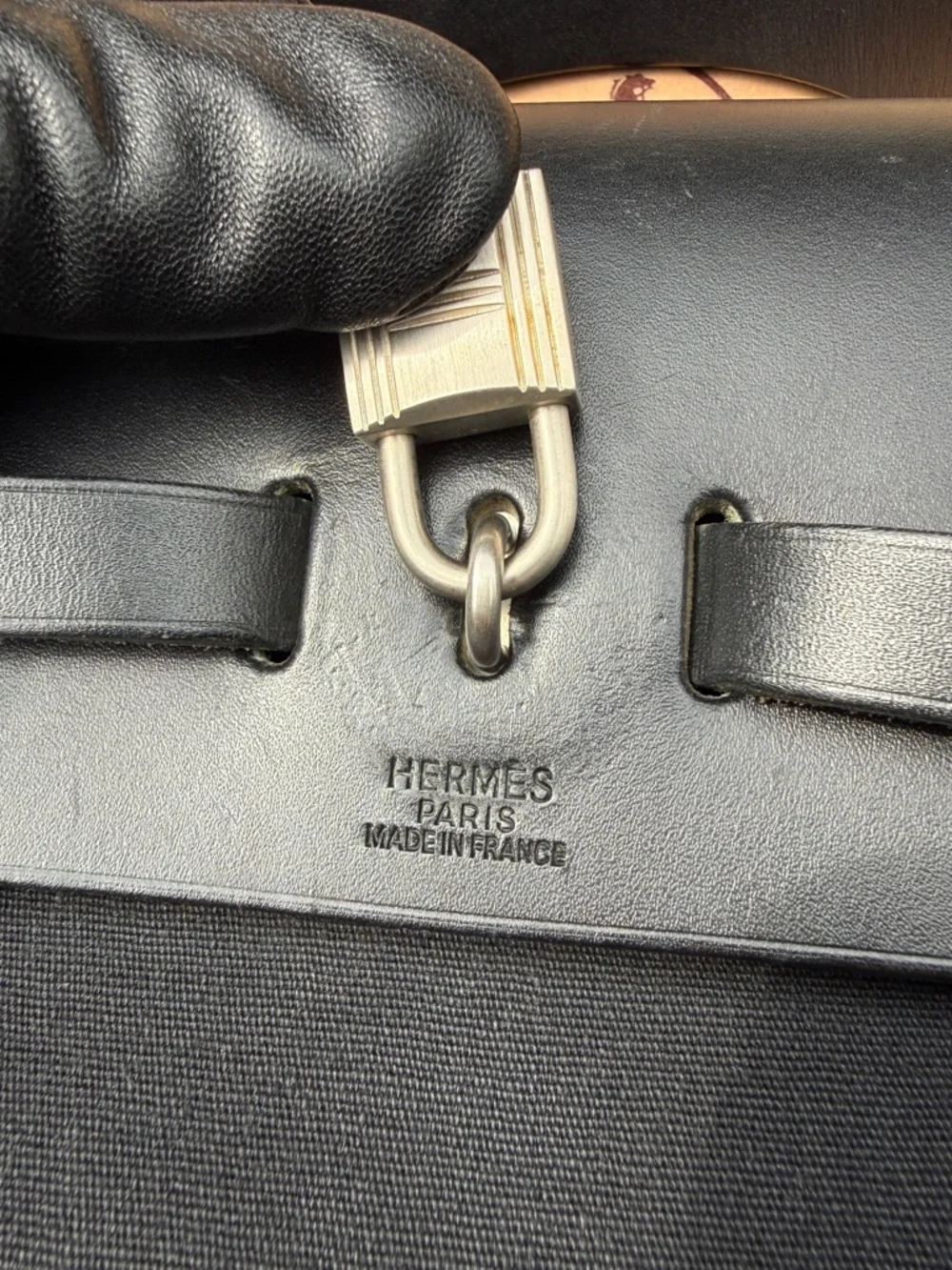 Hermès Herbag Backpack Black Toile Vache Hunter Palladium Full Set VTG Full Set - Picture 5 of 15